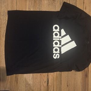 Adidas Men's Black and White Logo Tee
